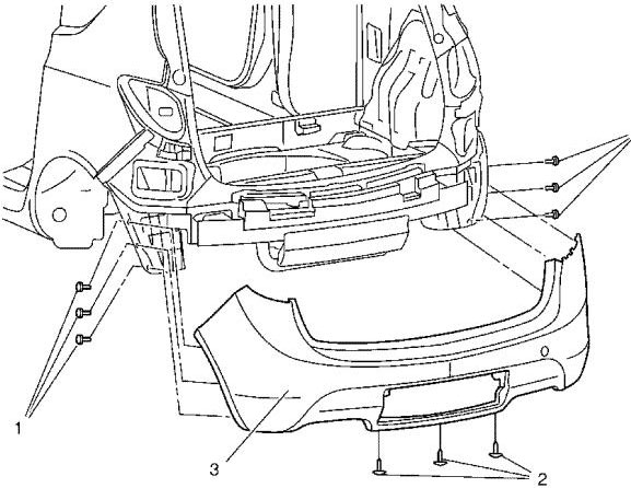 Punkty mocowania zderzak tył, Opel Meriva B